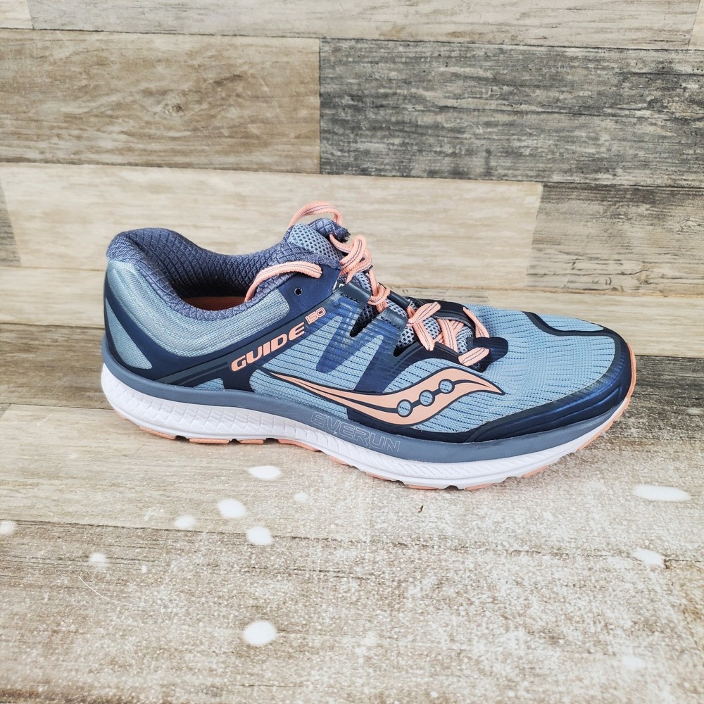 Saucony Guide ISO Womens Shoe Sz 9.5 Gray Peach Slate Low Top Round Toe Sneaker